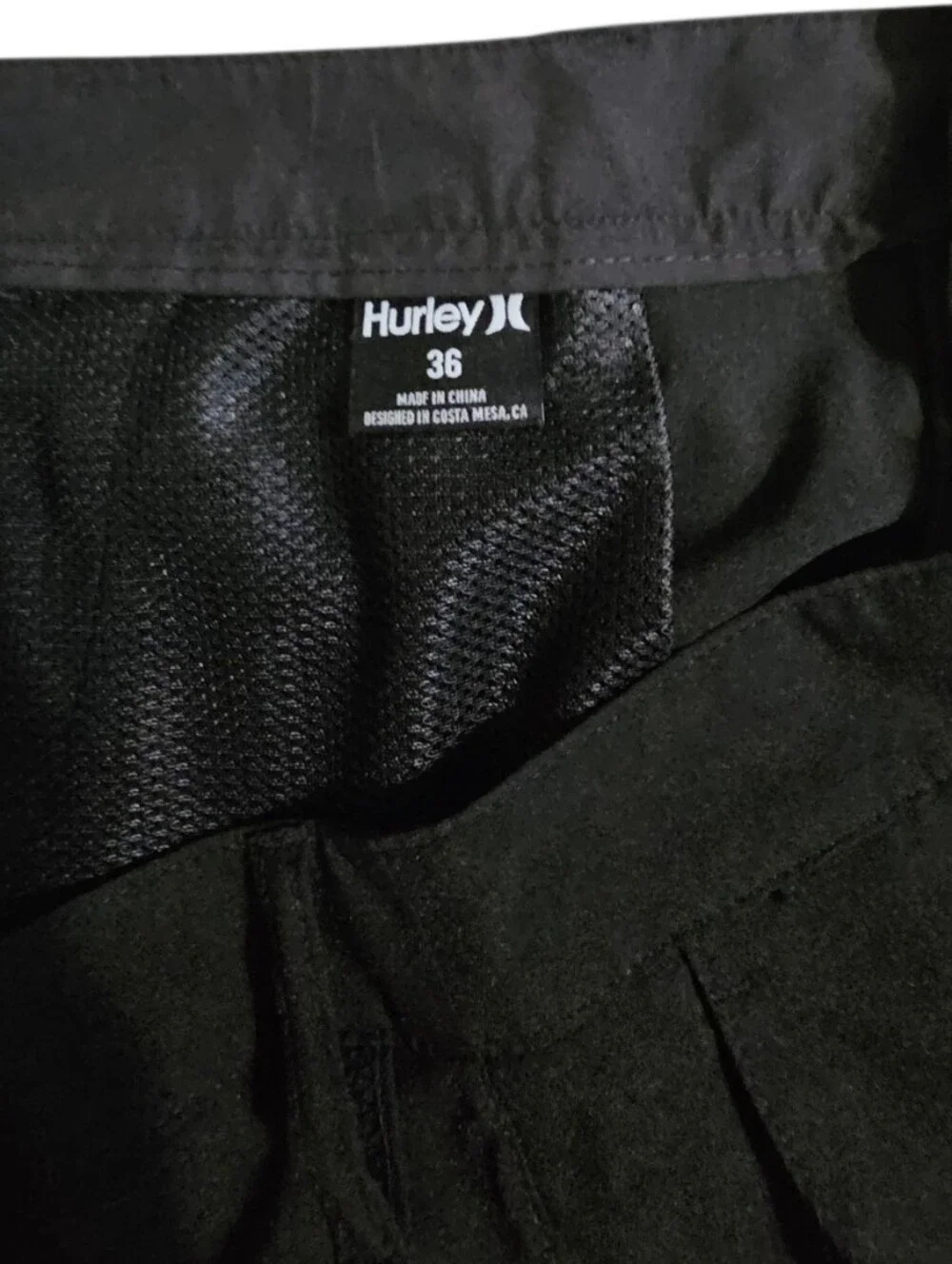 Hurley Black Men's Flat-Front Casual Shorts